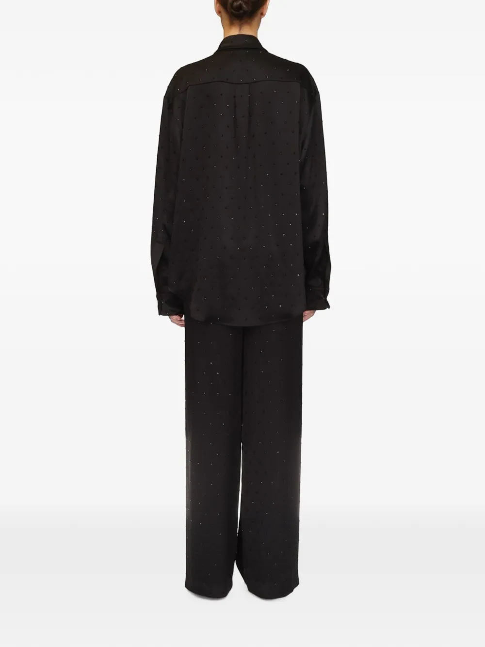 David Koma Star Rhinestone-embellished Wide-leg Trousers in Black, view 4