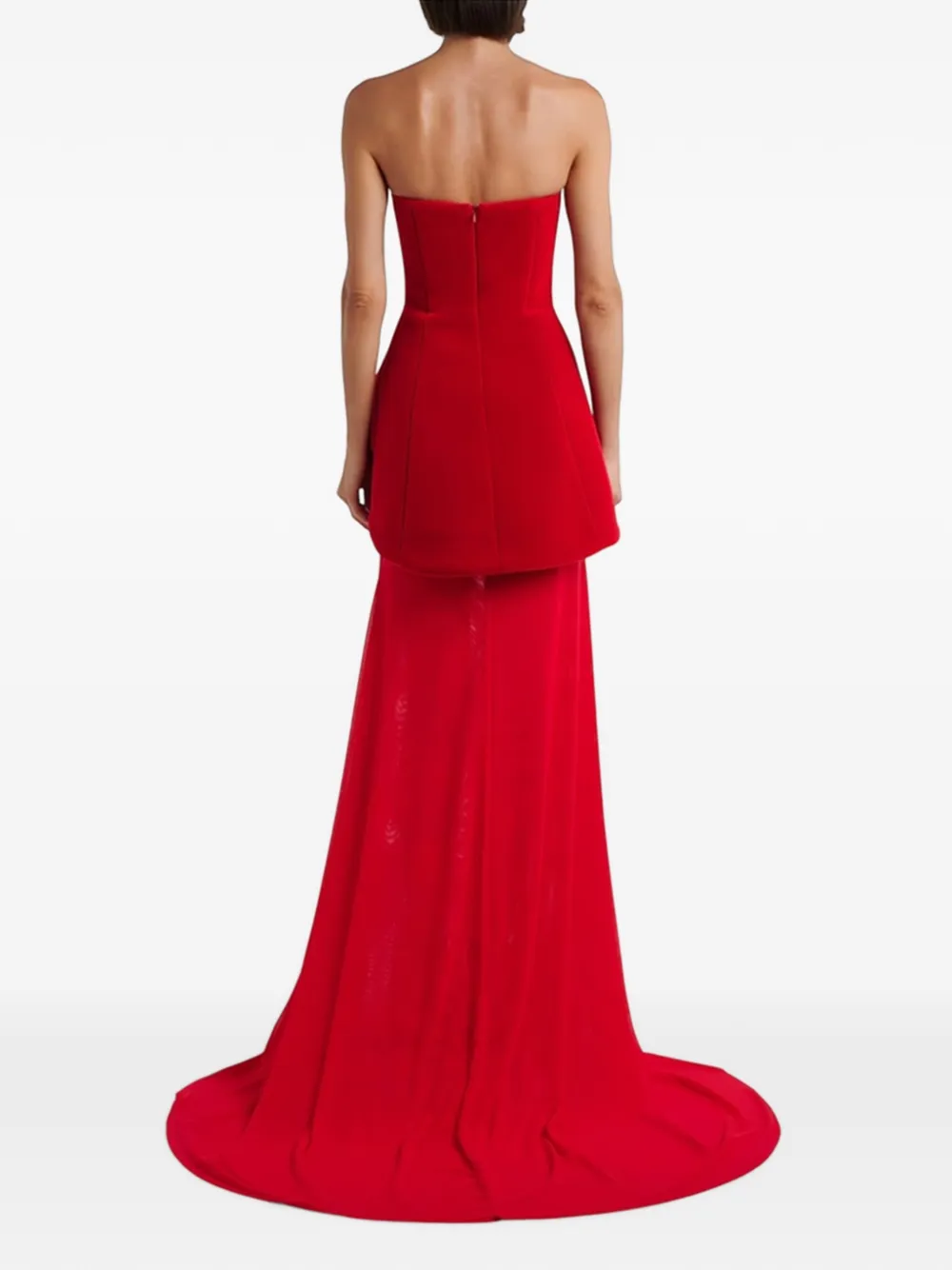 David Koma Strapless avondjurk Rood