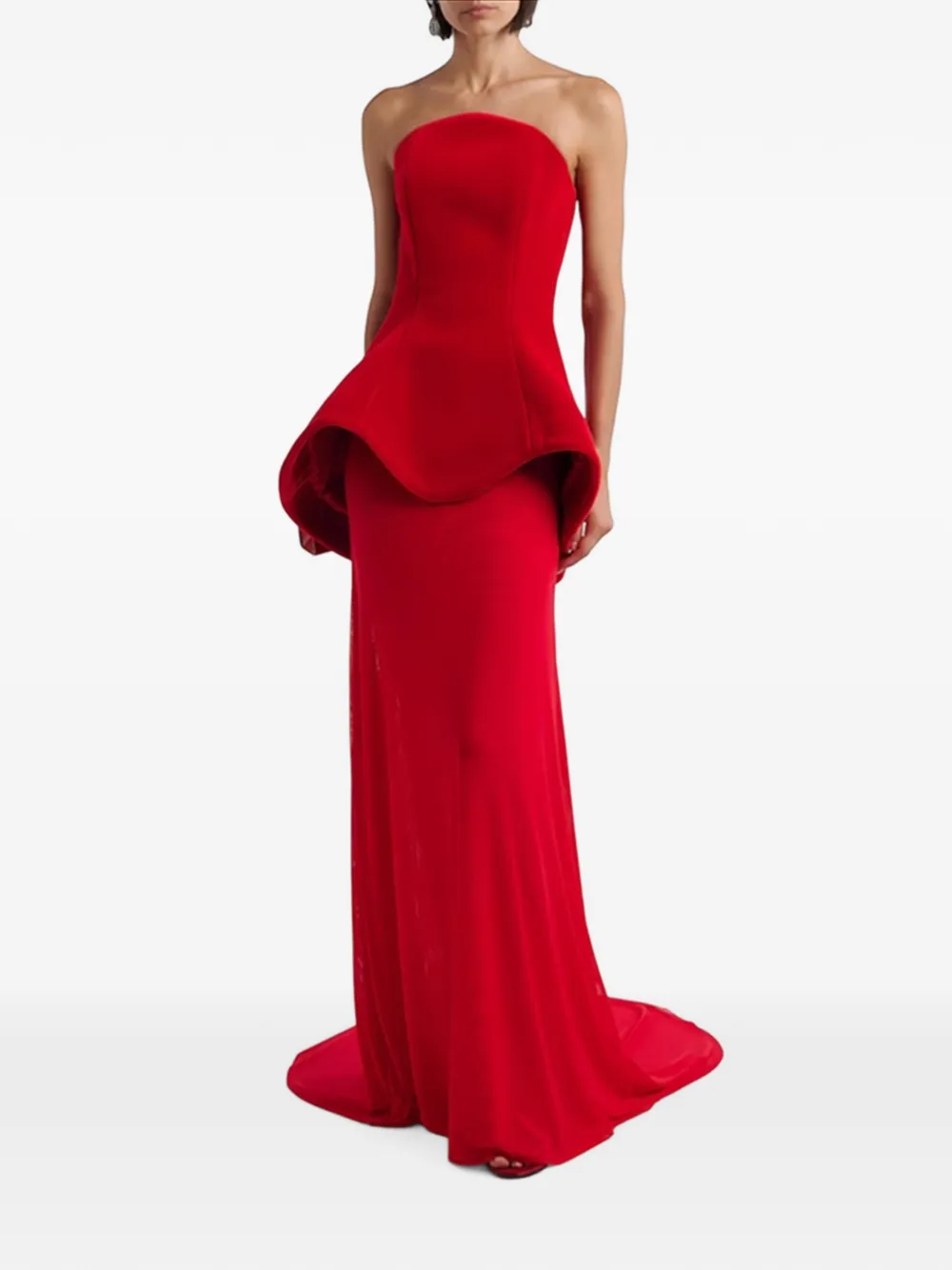 David Koma Strapless avondjurk Rood