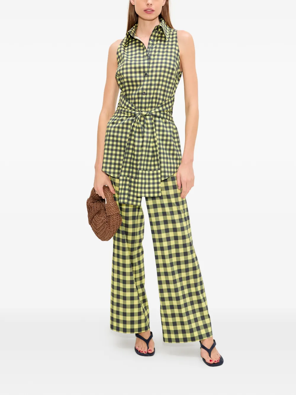 Simon Miller Pia palazzo broek met gingham-ruit Geel