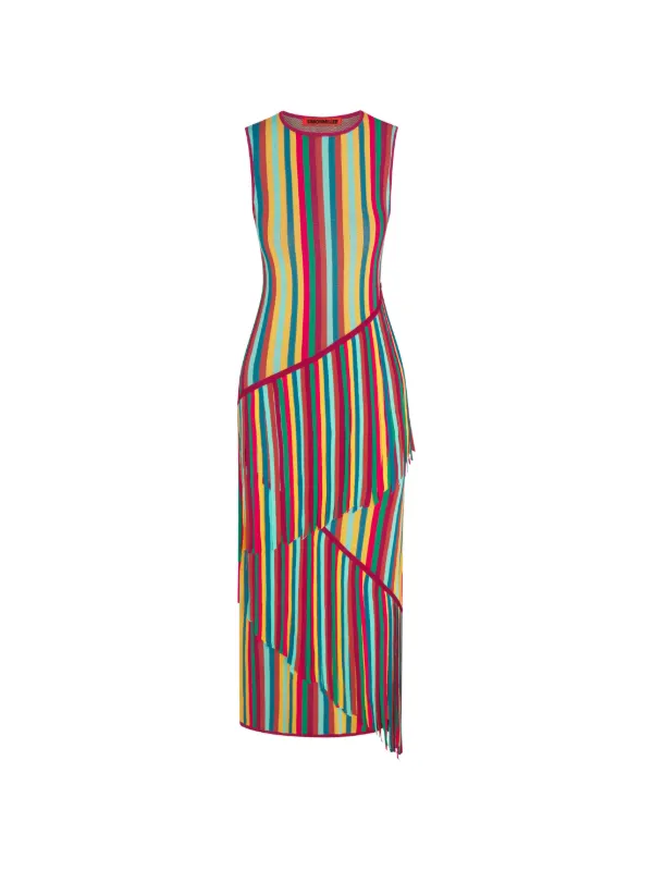 simon miller spiral knit mini dress Spiral-knit Fringed Maxi | Red LSS25523