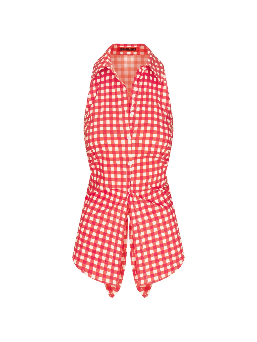Simon Miller Loch gingham-check sleeveless top - Rosso