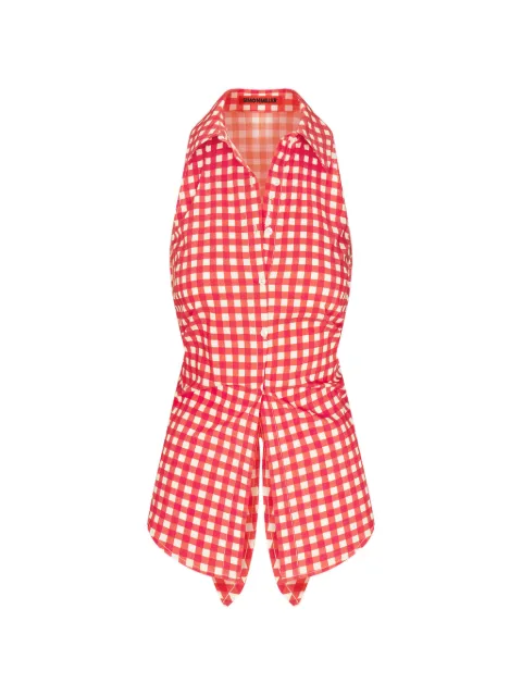 Simon Miller Loch gingham-check sleeveless top