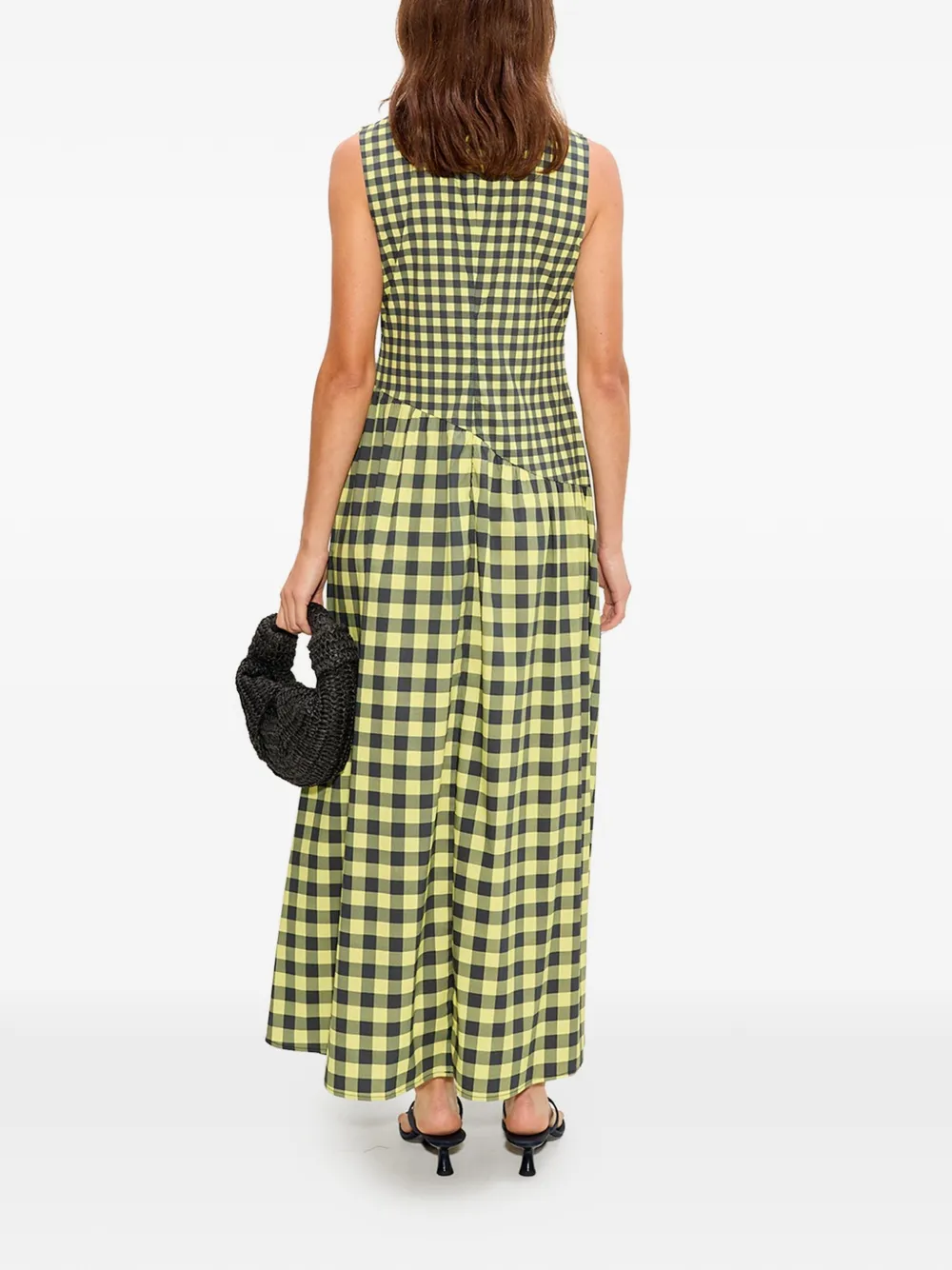 Simon Miller Laurel maxi-jurk met gingham-ruit Geel