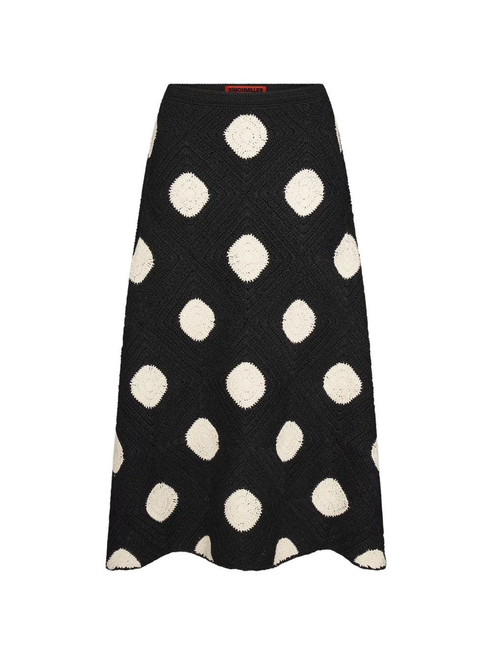 Simon Miller Zorah crochet polka-dot A-line midi skirt - Nero
