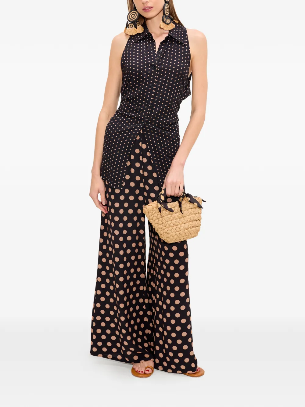 Simon Miller Loch mouwloze blouse met stippen Zwart
