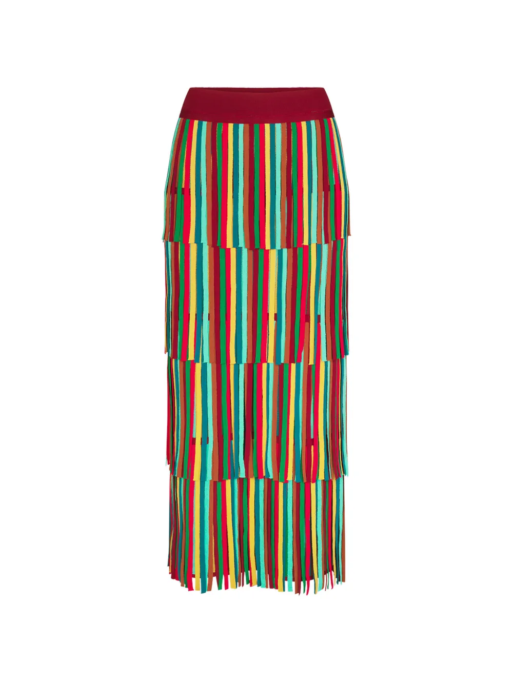 Simon Miller Za Za fringe-trimmed straight maxi skirt - Rot