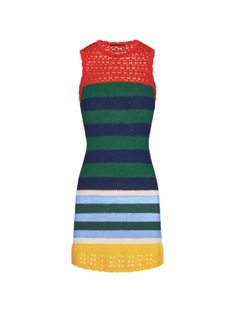 Simon Miller Yvonne striped crochet-knit mini dress