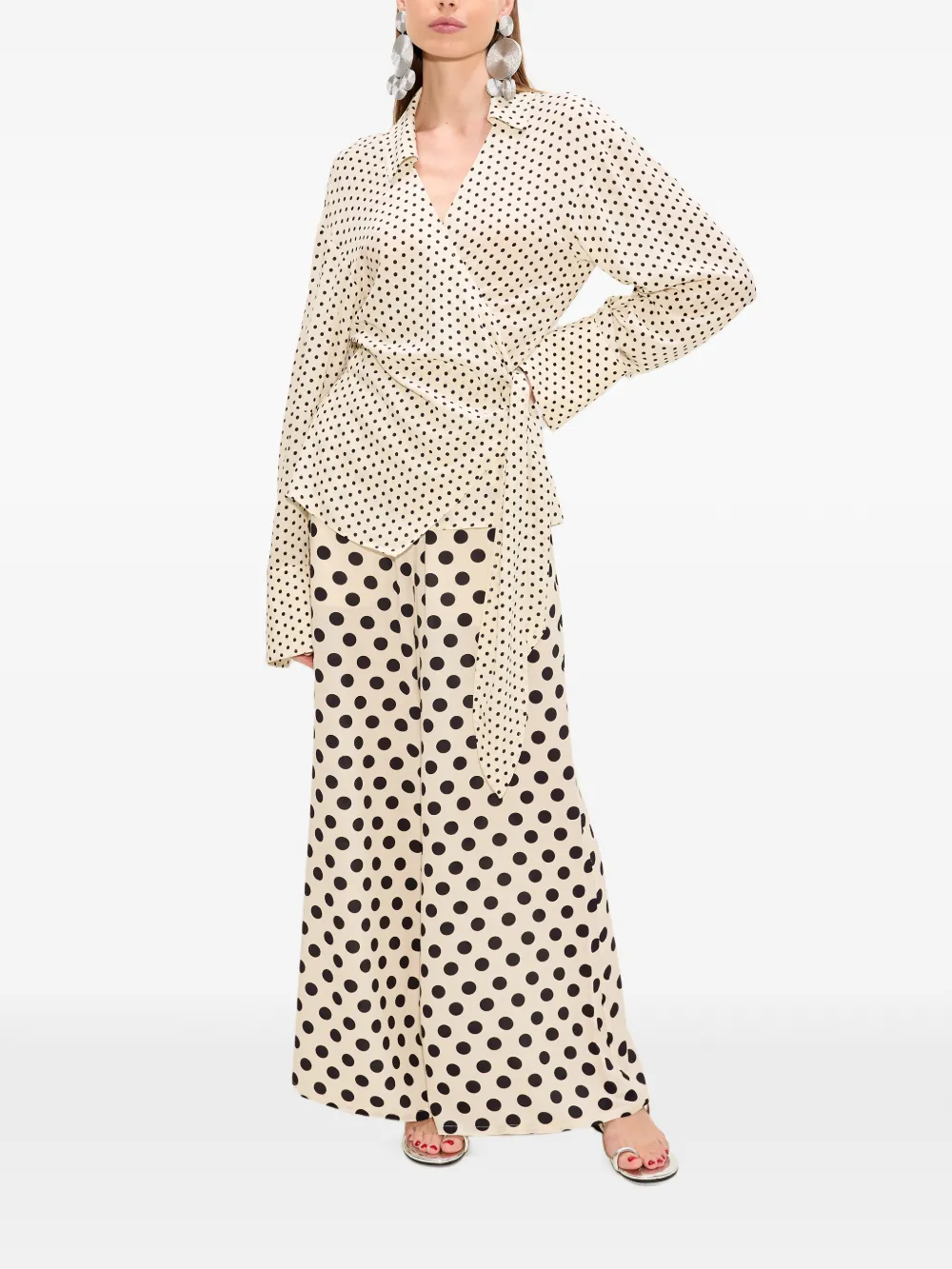 Simon Miller Anya wikkelblouse met stippen Wit
