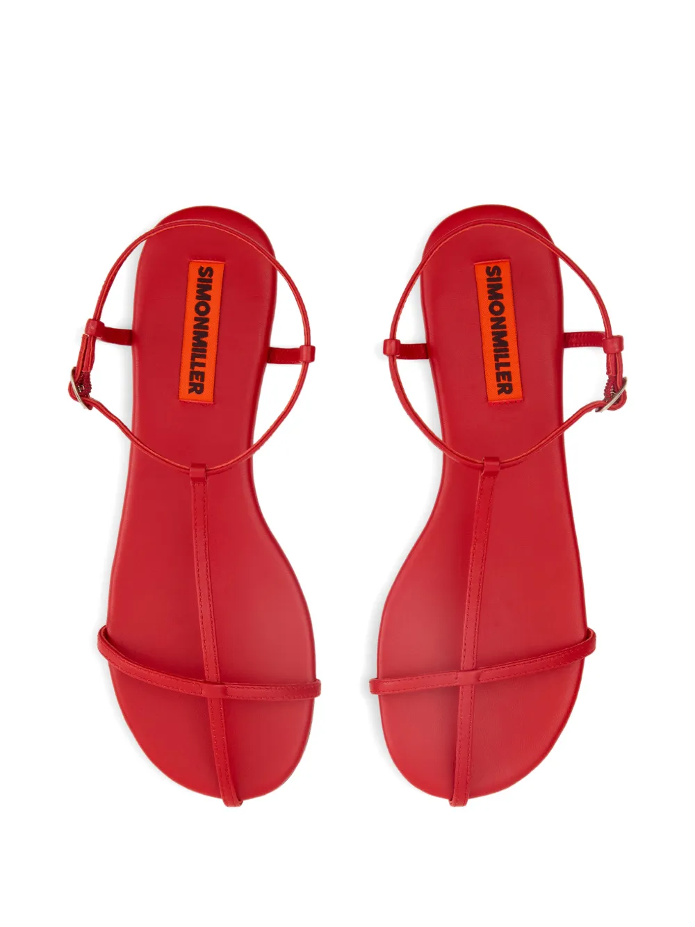 Simon Miller Cage leather flat sandals Rood