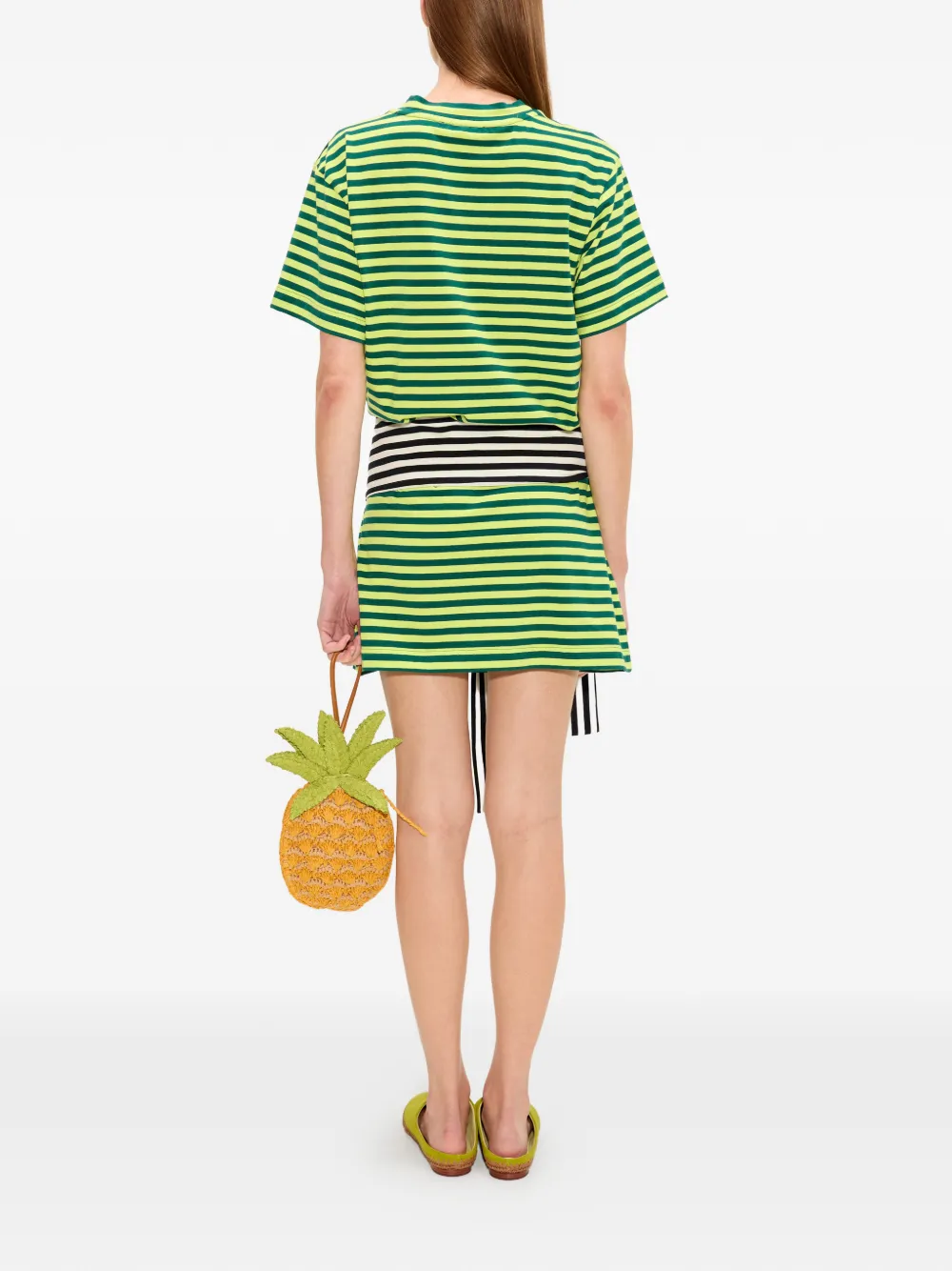 Simon Miller Lottie gestreepte T-shirtjurk Groen