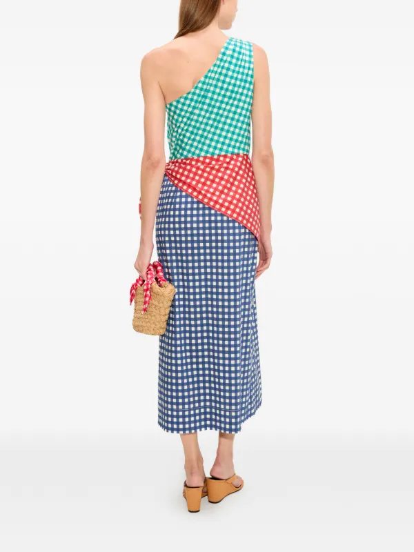 one shoulder gingham dress Dirst One Shoulder Set | Blue Gingham | Womens