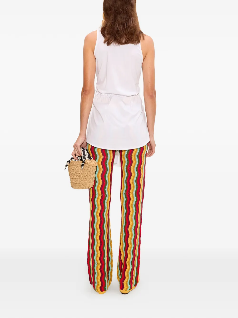 Simon Miller Ophelia flared broek met chevron streep Geel