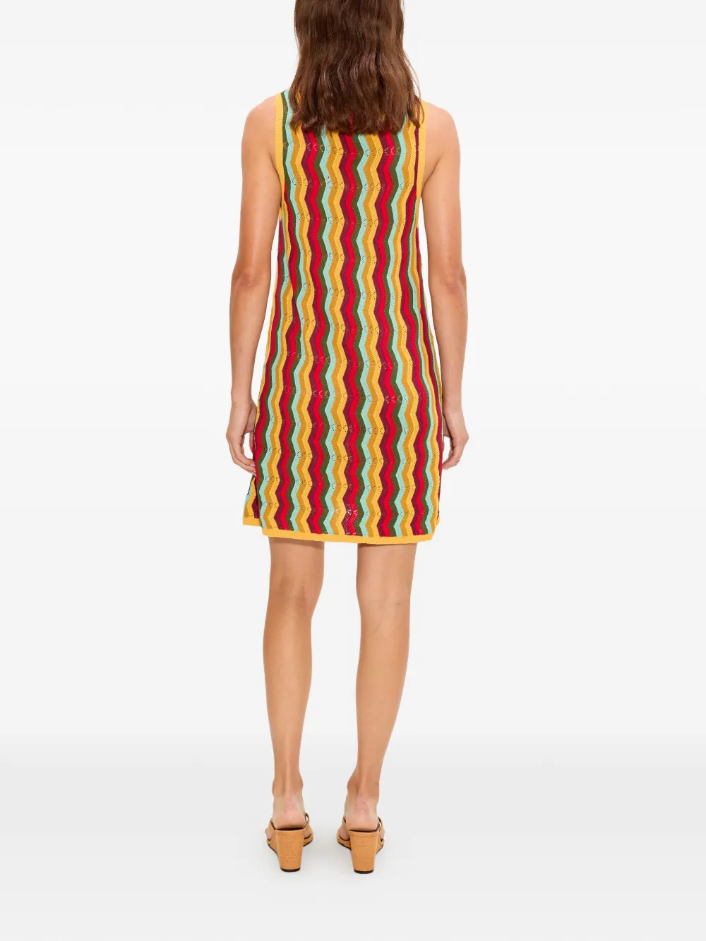 Simon Miller Hazel mouwloze mini-jurk met zigzag-patroon Rood