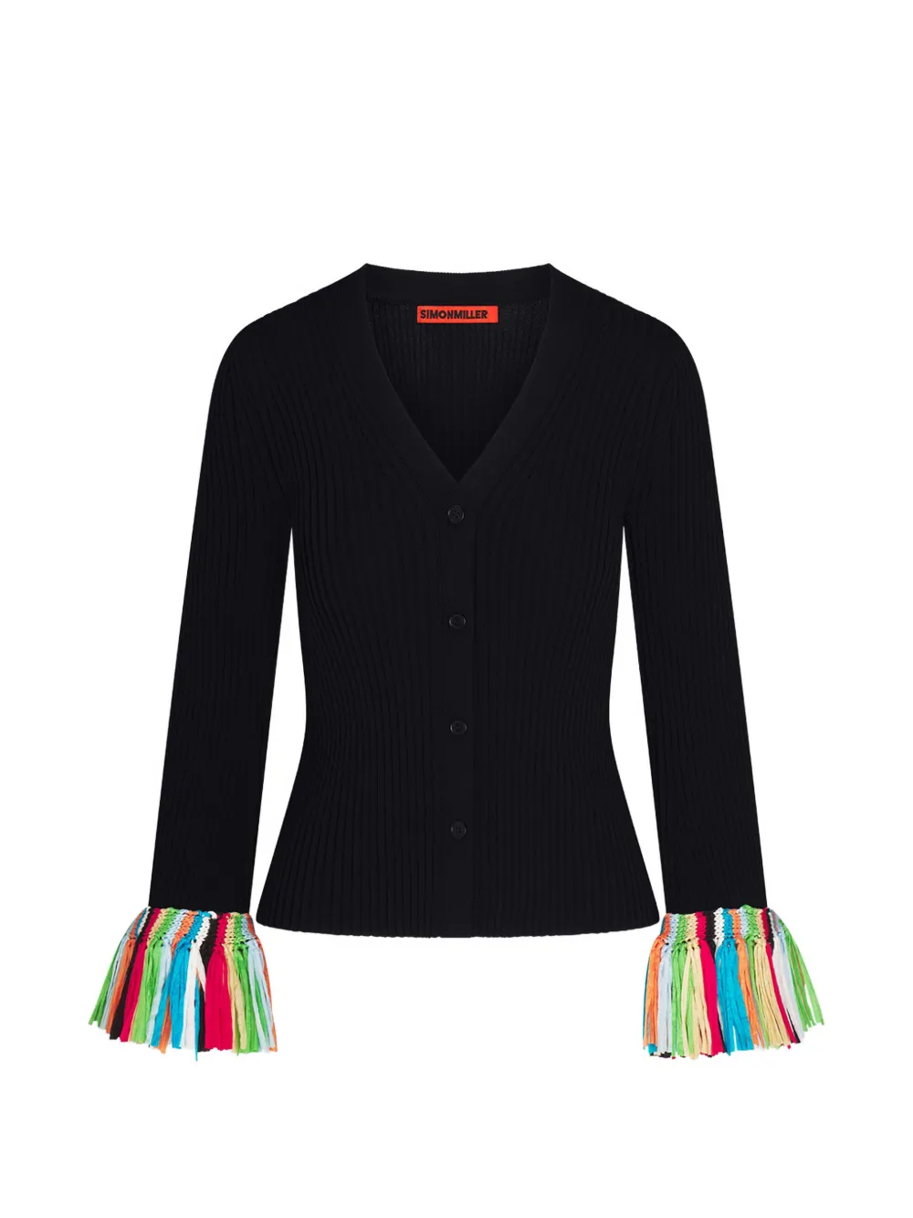 Simon Miller Cardigan Cara con frange - Nero