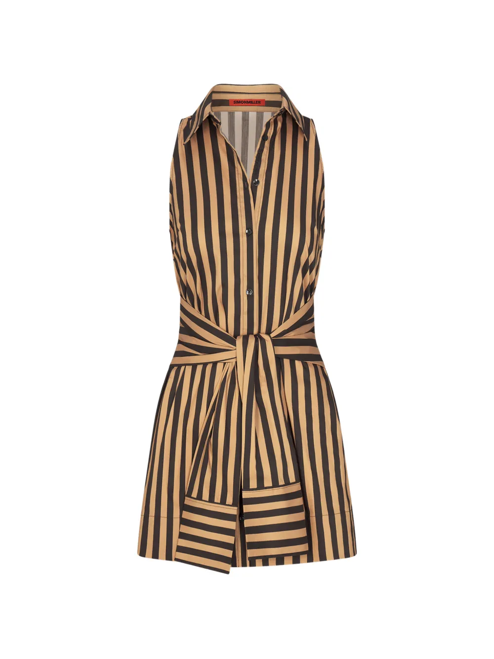 Simon Miller Inna striped sleeveless mini shirt dress - Nero