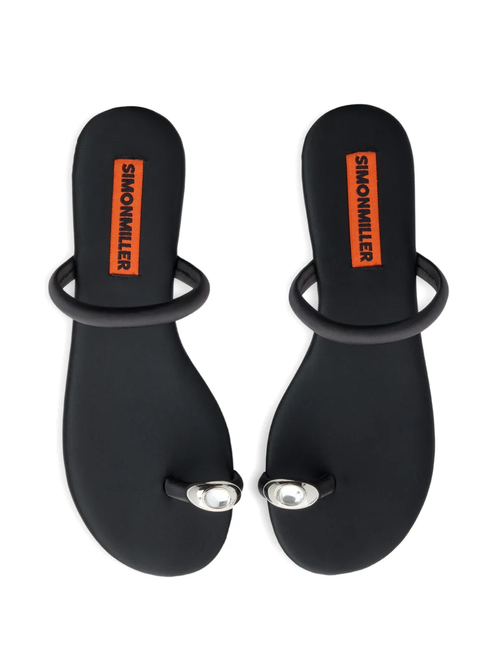 Simon Miller Pipe crystal-embellished flat sandals Zwart
