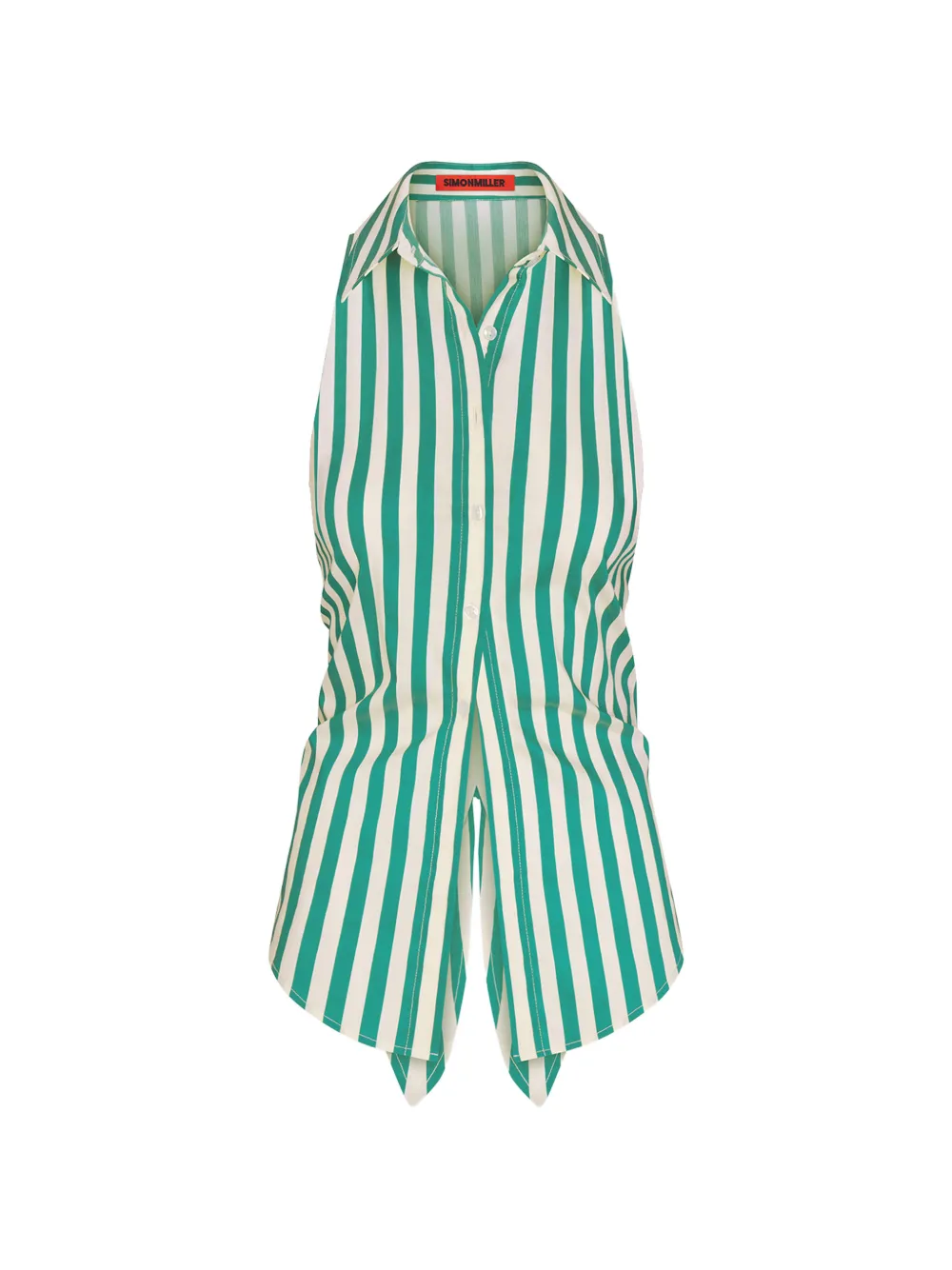 Simon Miller Loch striped sleeveless shirt - Verde
