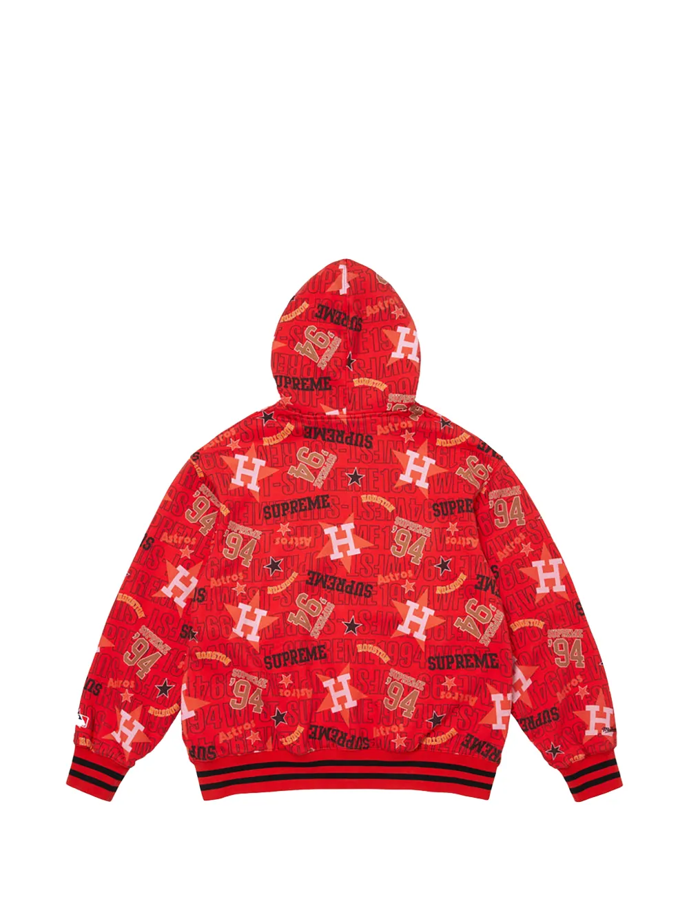 Supreme x Mitchell & Ness hoodie met logoprint Rood