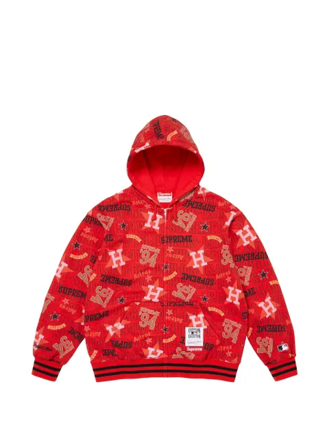 Supreme x Mitchell & Ness logo-print hoodie