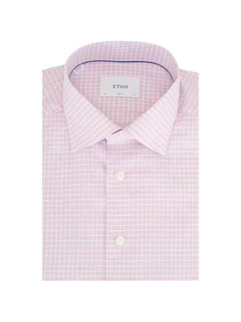 Eton check-pattern twill shirt