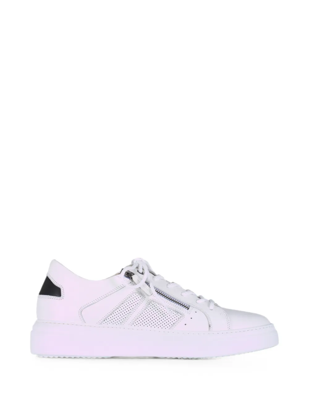 Ron White Manson perforated side-zip sneakers - Bianco