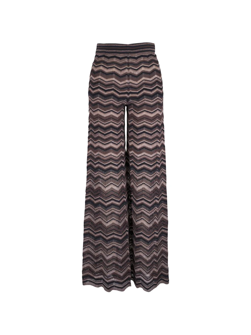 D Exterior Zigzag-knit Trousers In Black