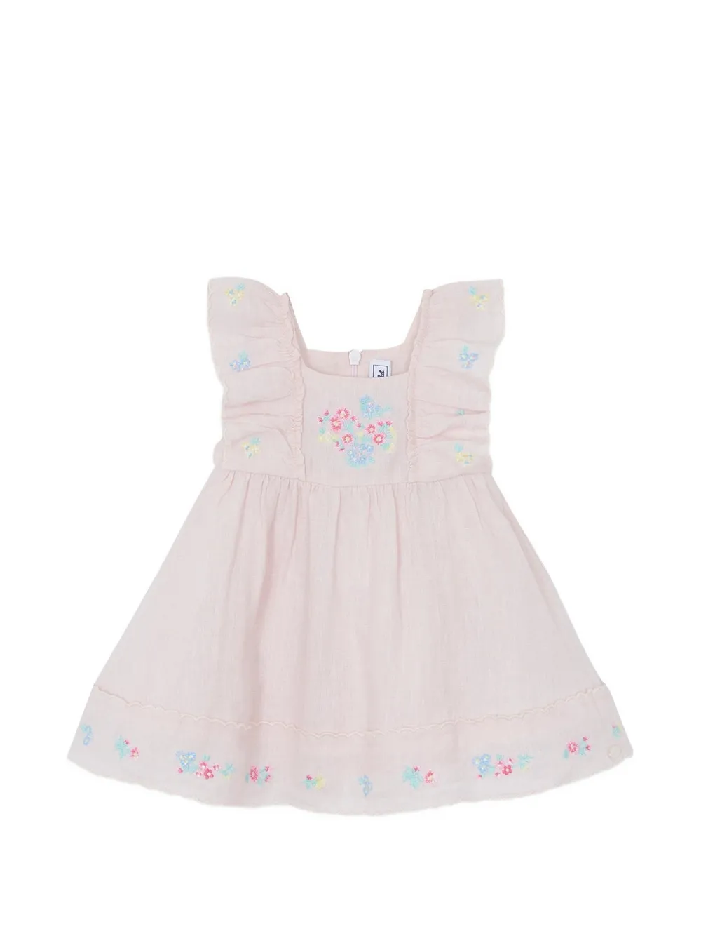Tartine Et Chocolat floral-embroidered ruffled dress - Rosa
