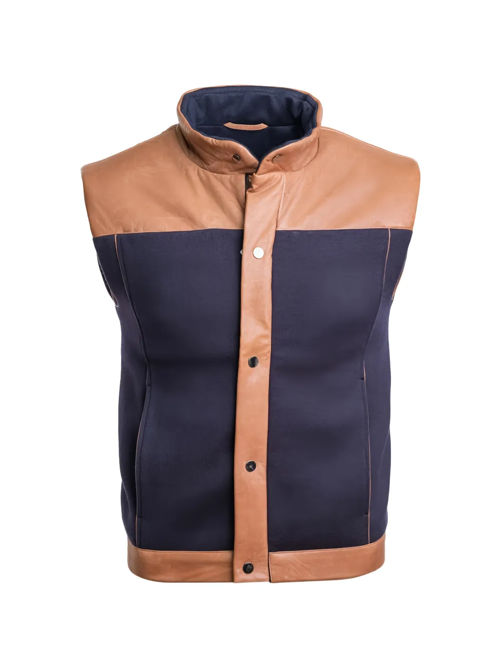 MANRICO CASHMERE panelled vest - Blue