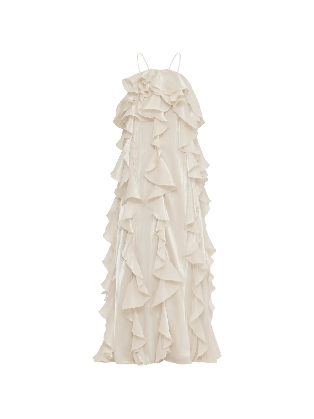 Actualee Ruffled Maxi Dress In White