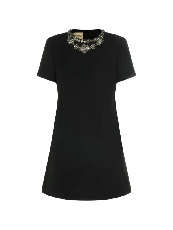 embroidered crepe couture short dress Valentino Garavani Embroidered Crepe Couture Short Dress