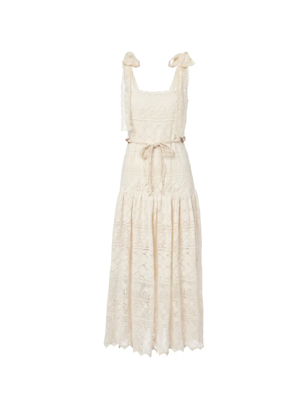Zimmermann Lace-knit Maxi Dress In White