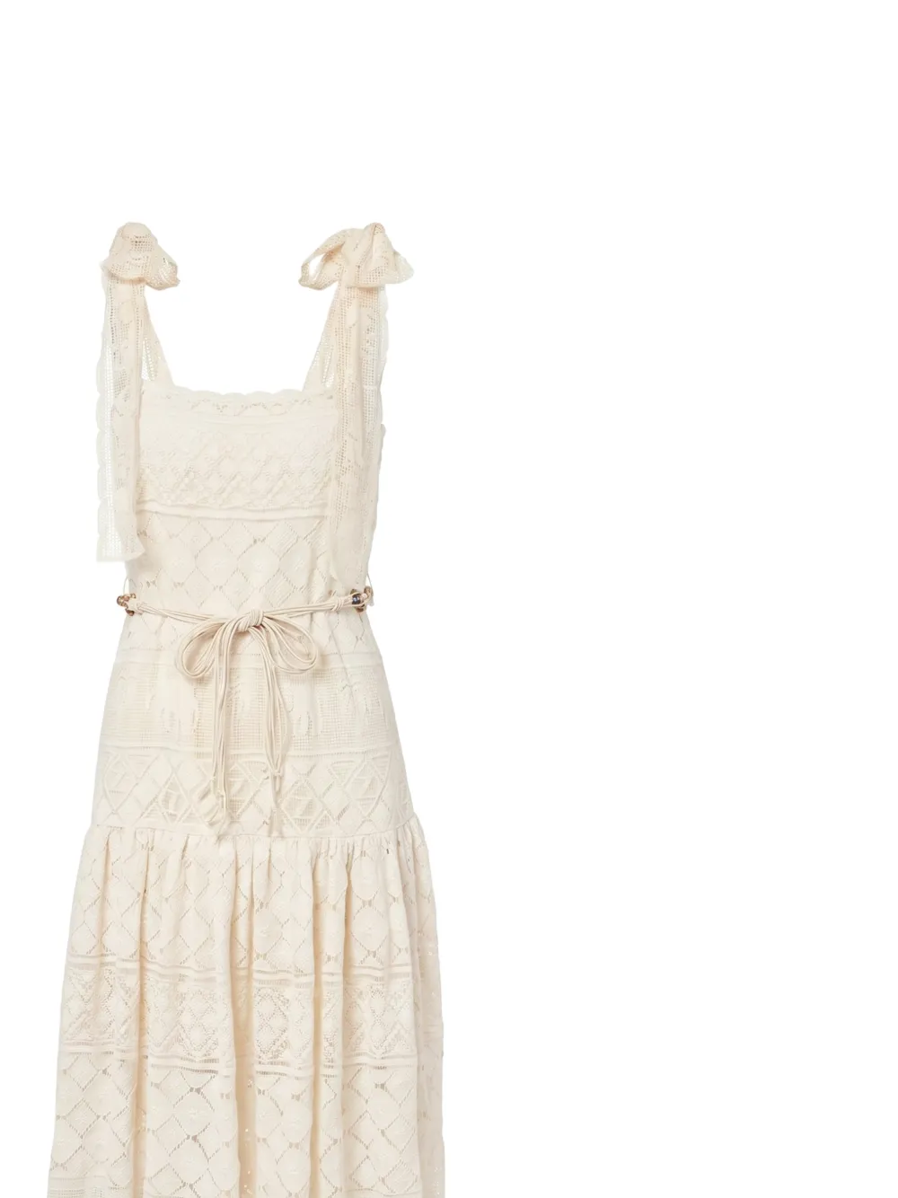 ZIMMERMANN Gebreide maxi-jurk met kant Beige