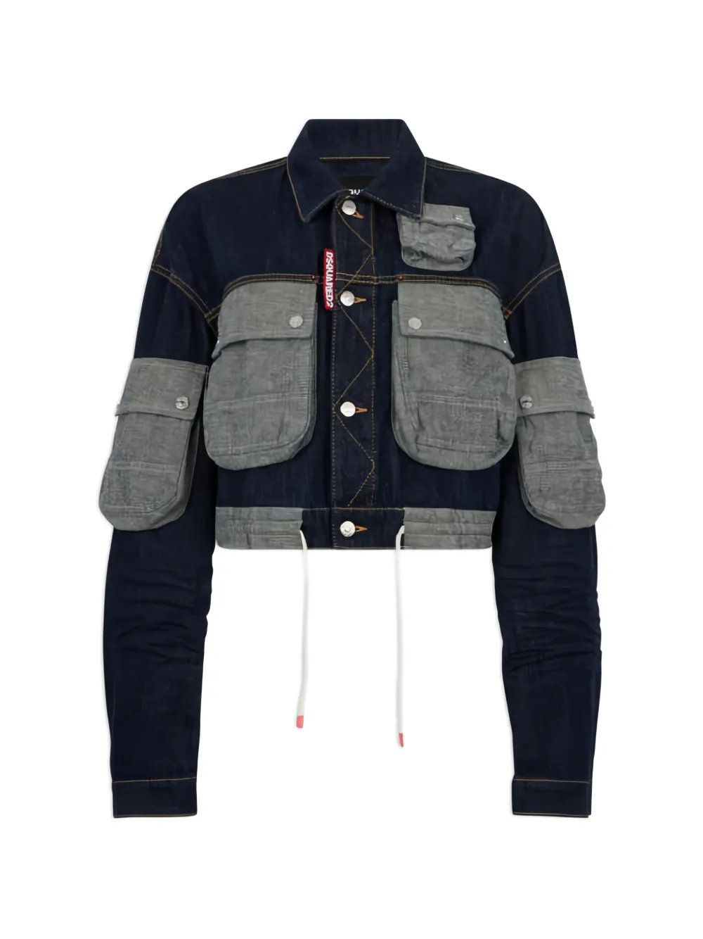 DSQUARED2 multi-pocket cropped denim jacket - Blu