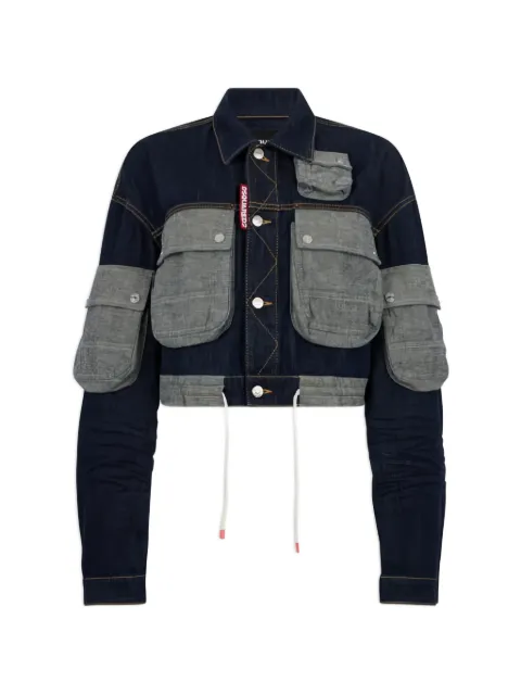 DSQUARED2 multi-pocket cropped denim jacket
