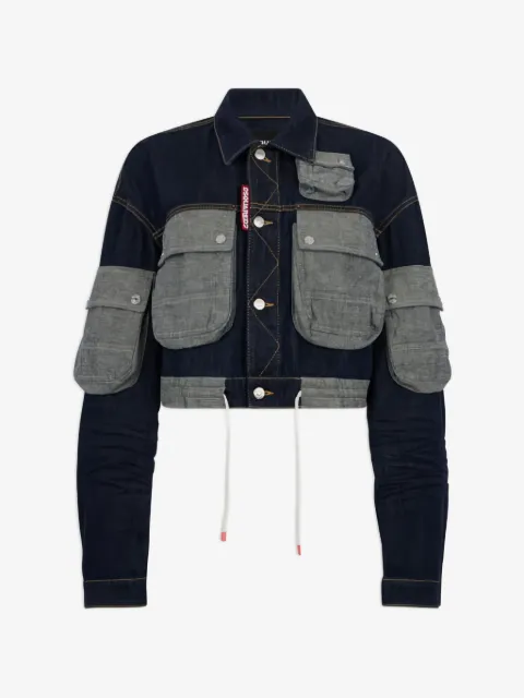 DSQUARED2 multi-pocket cropped denim jacket