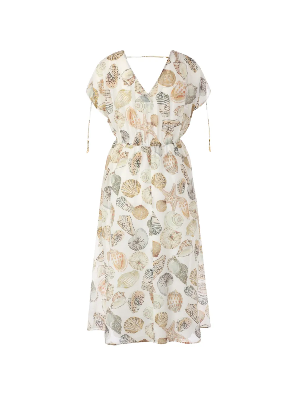 MARCCAIN Midi-jurk met schelpenprint Wit