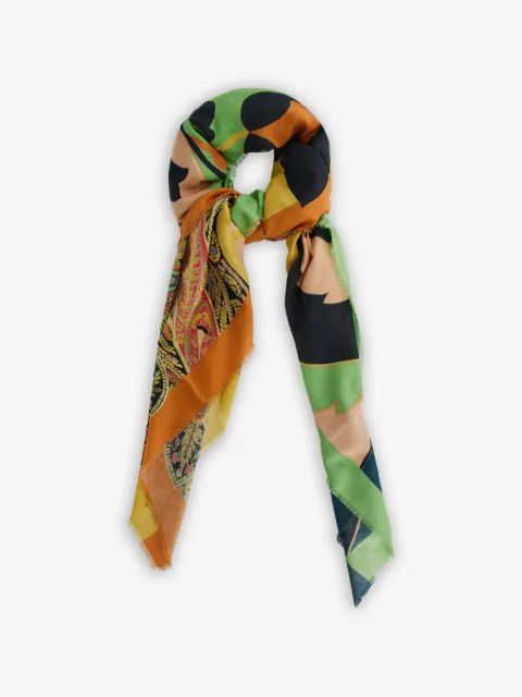 ETRO paisley-print frayed scarf