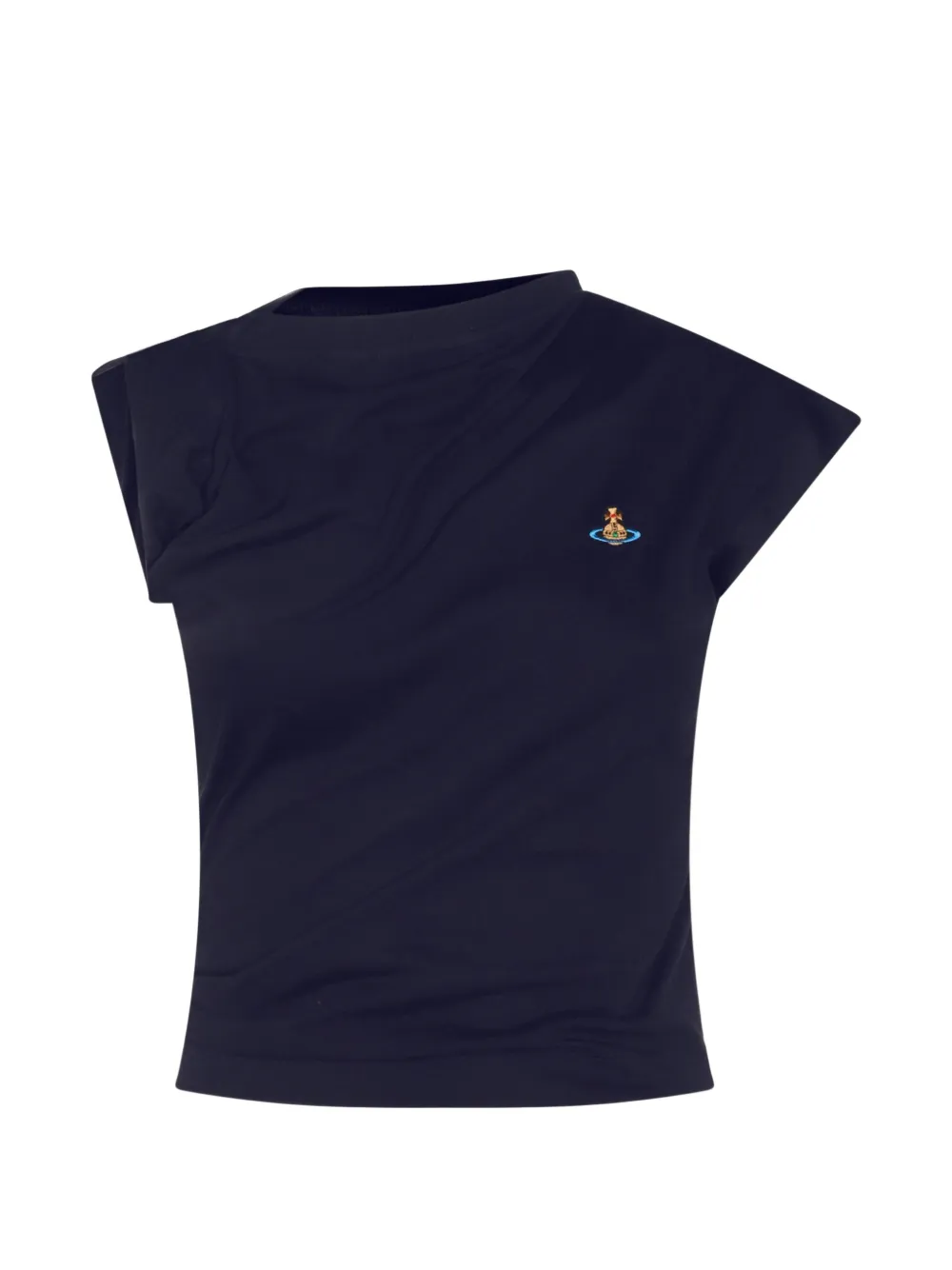 Vivienne Westwood Orb-embroidered draped top - Blu