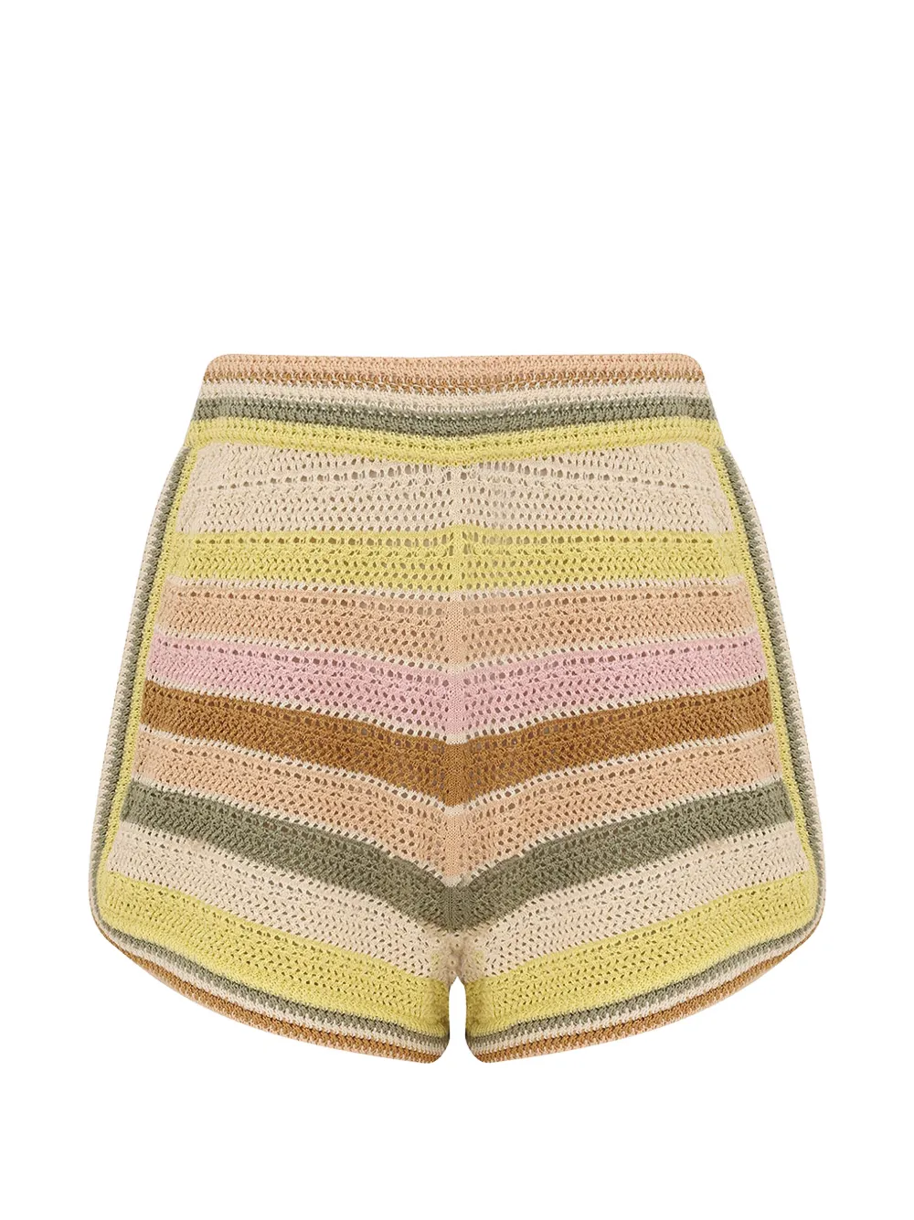 ZIMMERMANN Indra stripe crochet shorts - Toni neutri