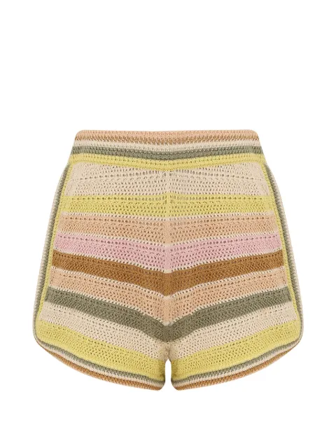ZIMMERMANN Indra stripe crochet shorts