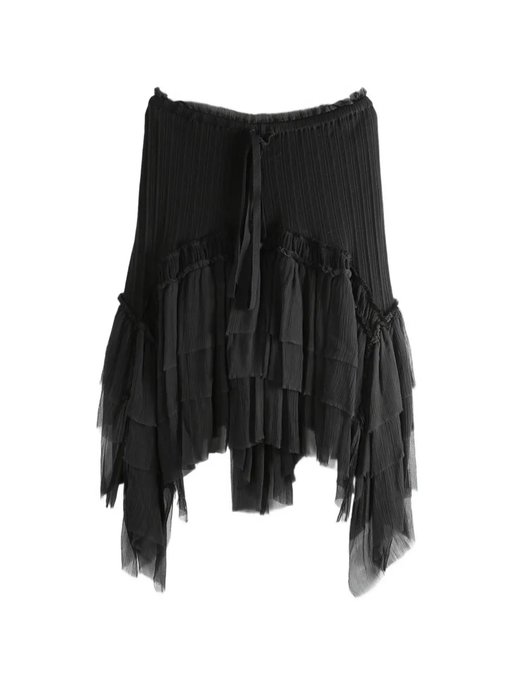 Ann Demeulemeester Bete ruffled asymmetric skirt - Nero