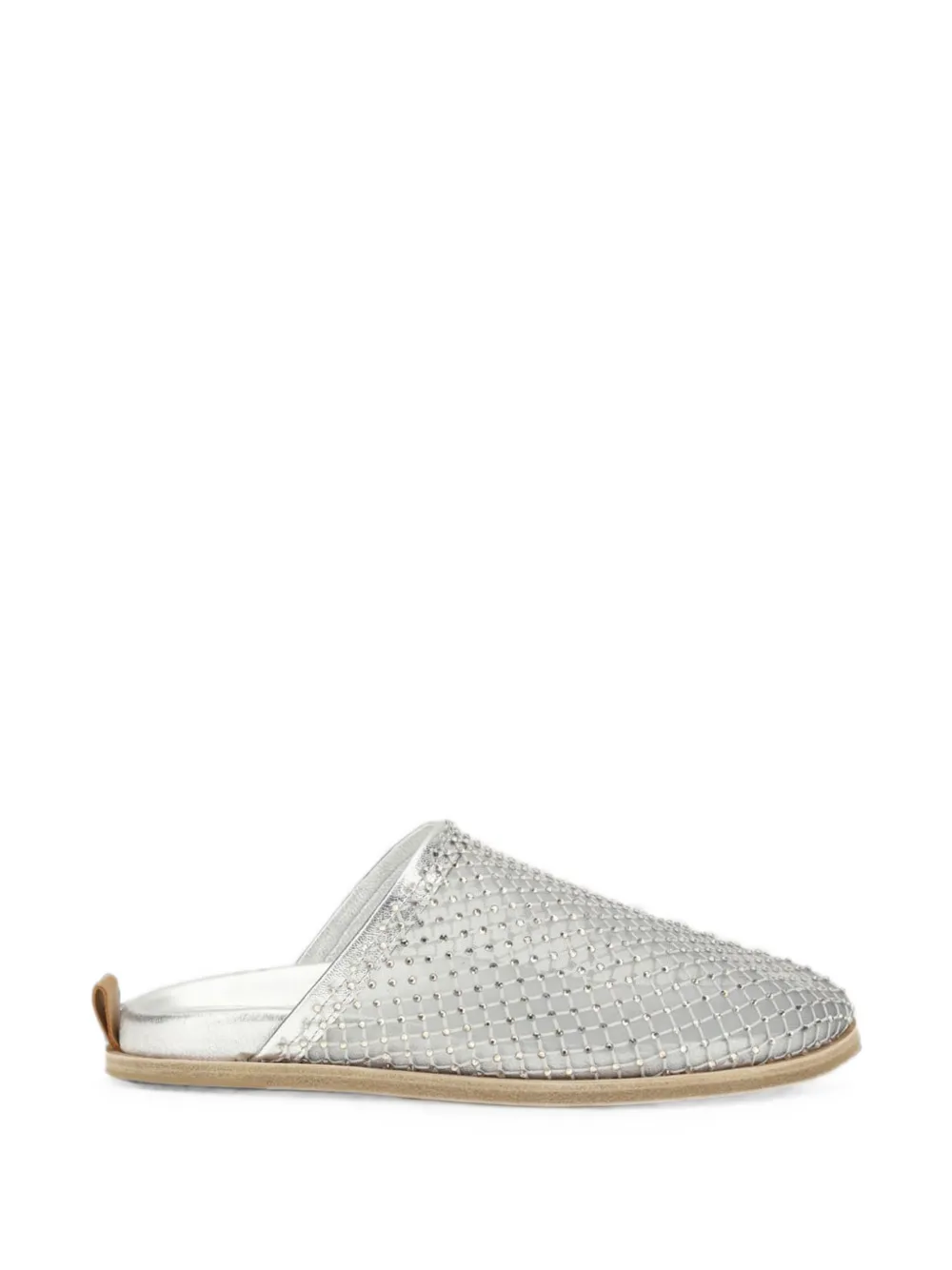Forte Forte Crystal-embellished Mesh Mules In Silver