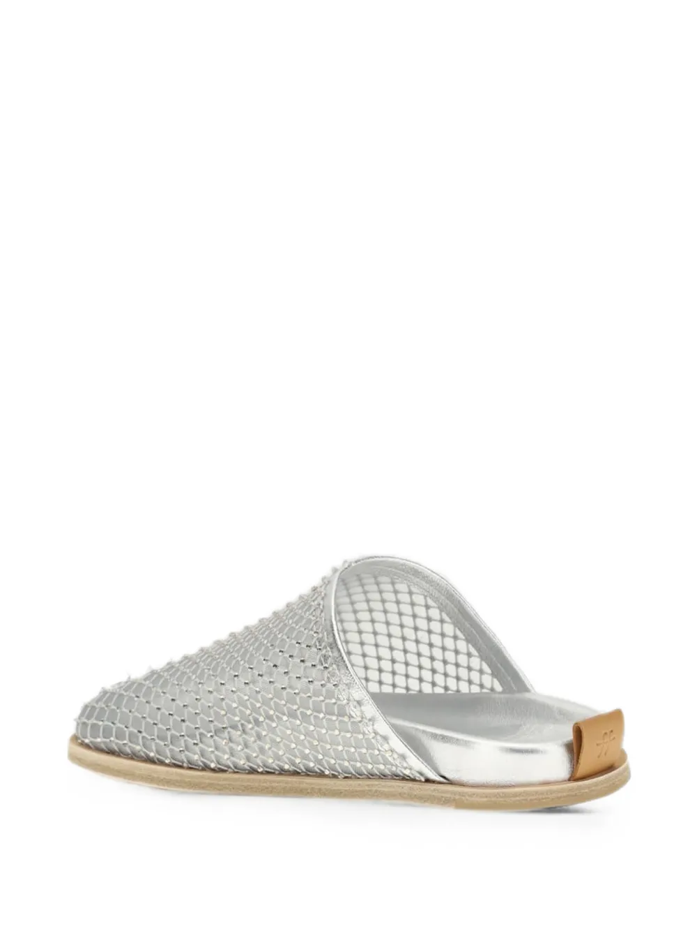 Forte crystal-embellished mesh mules Zilver
