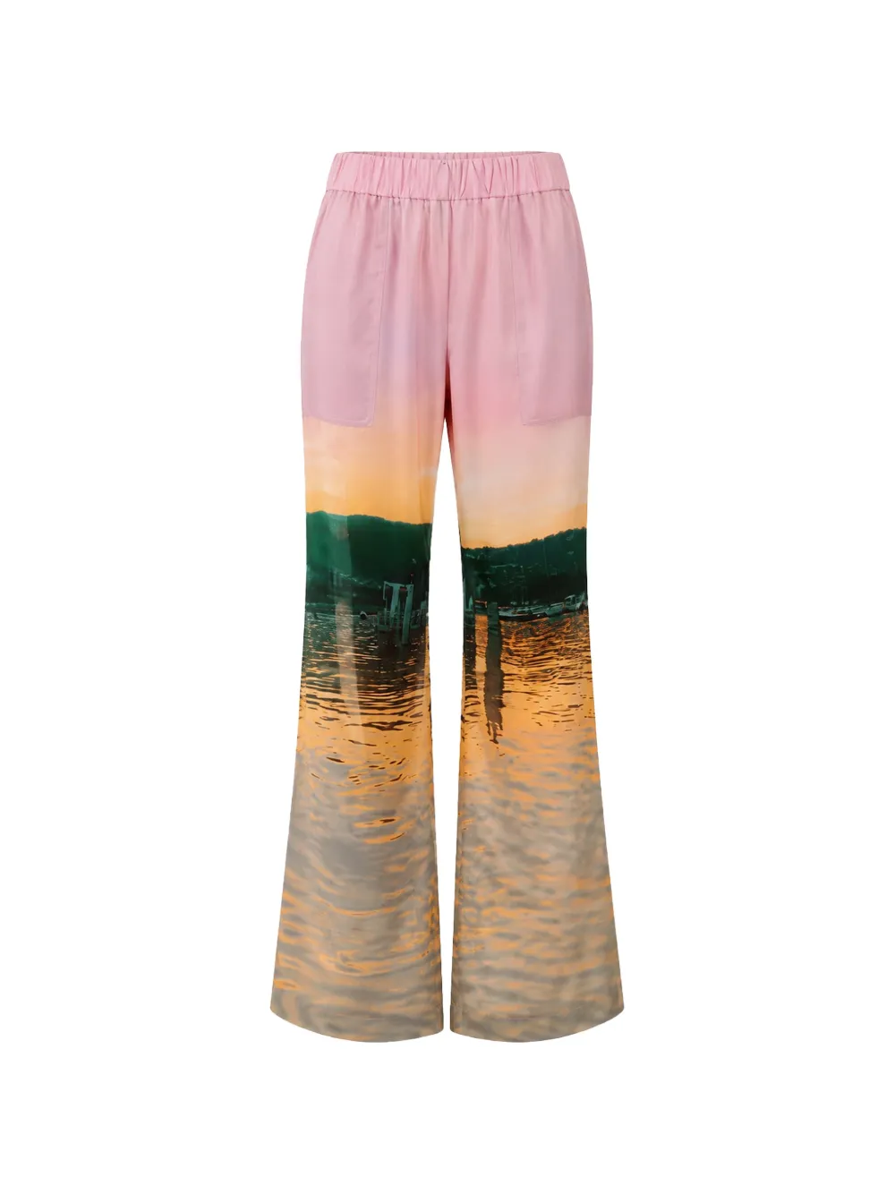 Silvia Tcherassi Nerea landscape-print trousers - Rosa