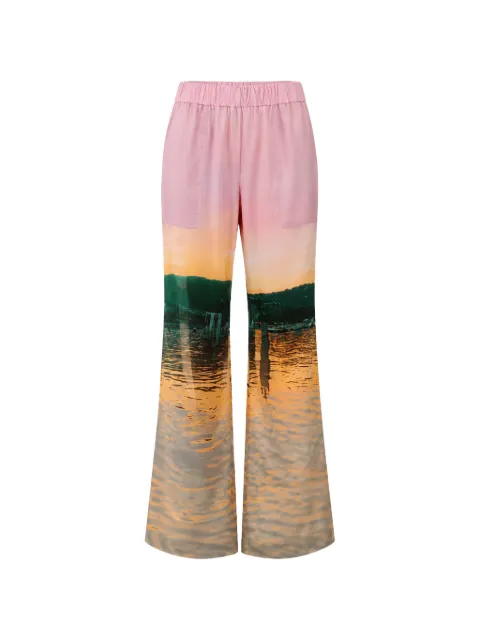 Silvia Tcherassi Nerea landscape-print trousers