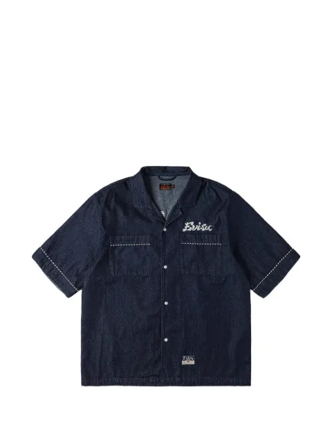 EVISU logo-embroidered short-sleeve shirt