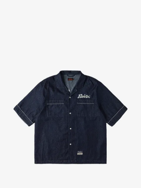 EVISU logo-embroidered short-sleeve shirt