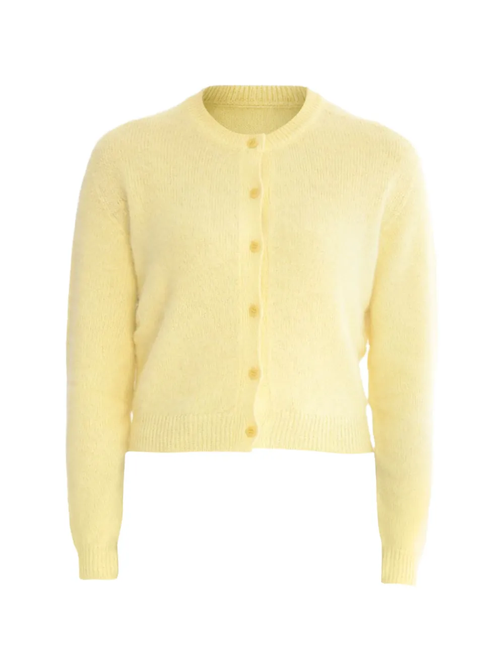 Roberto Collina brushed-knit crew-neck cardigan - Giallo