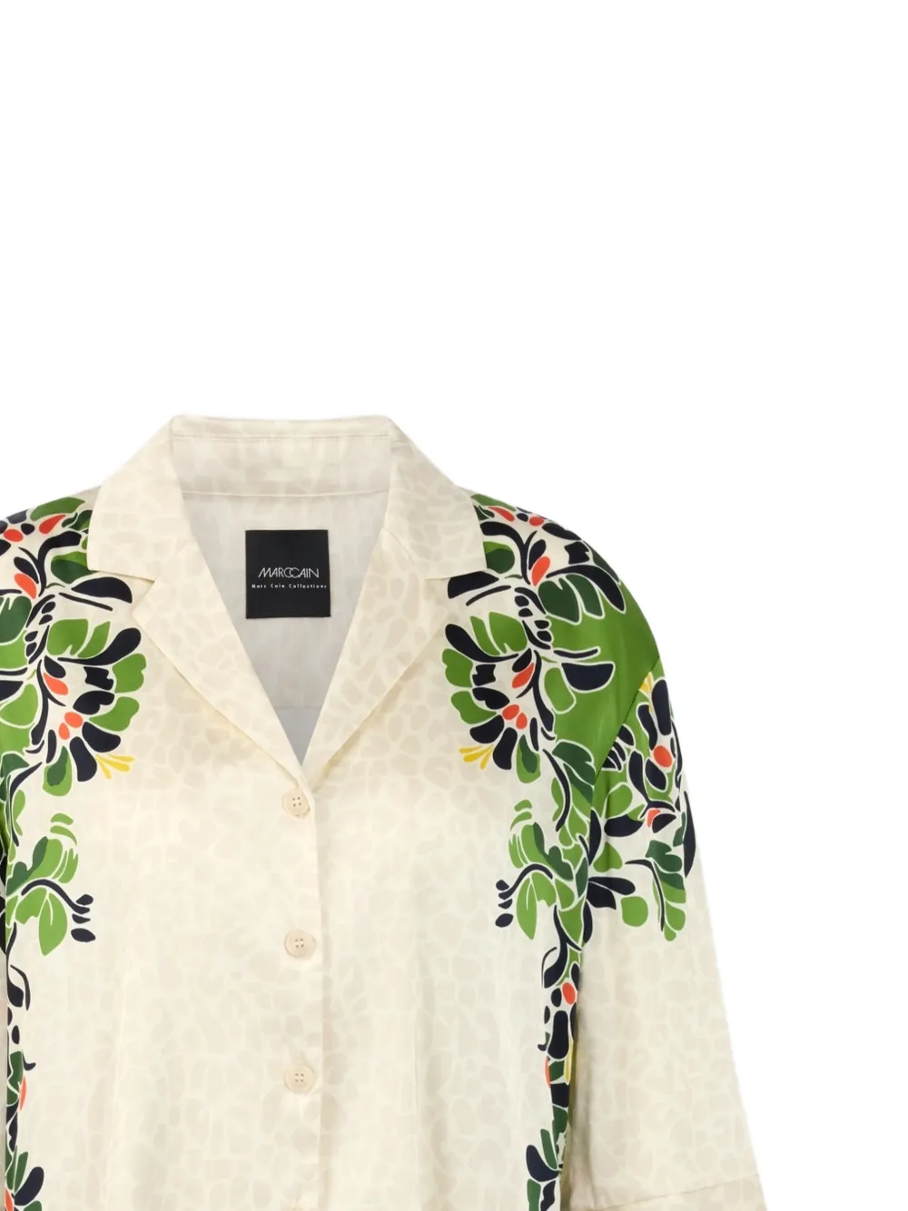 MARCCAIN Blouse met luipaard-print en bloemen-print Beige